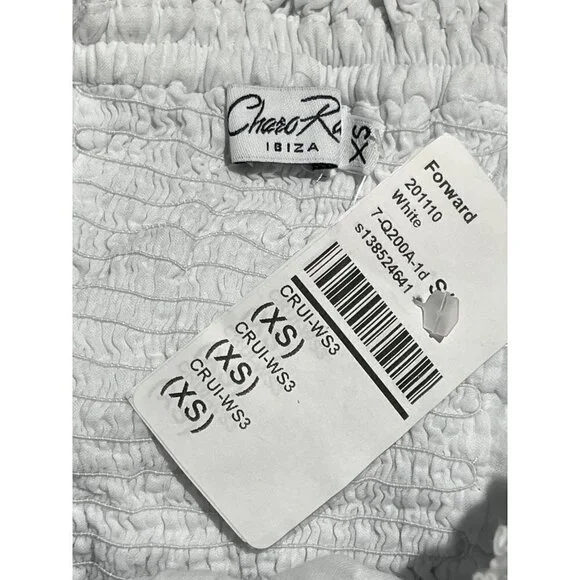 Charo Ruiz Ibiza Cata Top in White XSmall New Womens Cropped Blouse